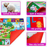 Thremhoo - Alfombra de juegos de algodón para bebés para el piso Alfombra ABC Alfombra de juegos para bebés y niños pequeños Plegable antideslizante - DIGVICE MX