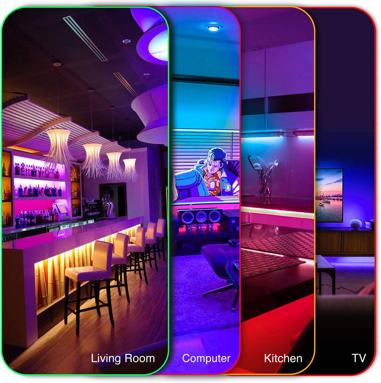 DAYBETTER Luces LED inteligentes de 32.8 pies, tiras de luces LED controladas por aplicación con control remoto de 24 teclas, tira de luces LED con temporizador, luces LED que cambian de color para dormitorio, fiesta, cocina - DIGVICE MX