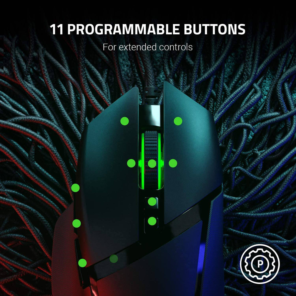 Razer Basilisk v2 - Ratón para juegos con cable: sensor óptico de 20 000 ppp, interruptor de mouse para juegos más rápido, iluminación Chroma RGB, 11 botones programables, negro clásico