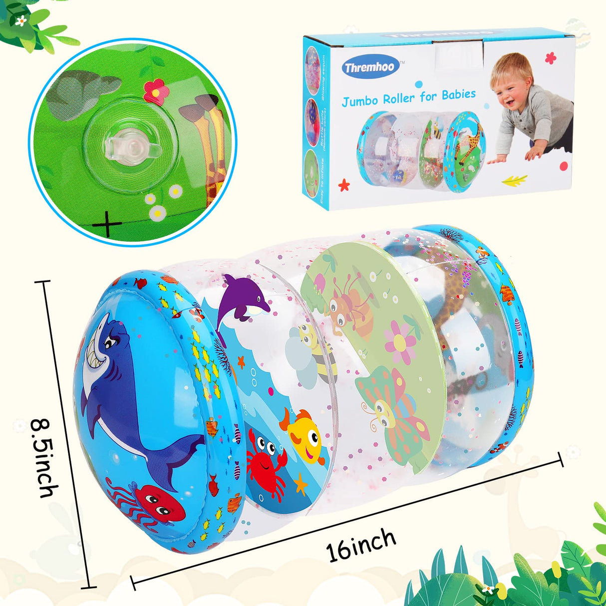 Thremhoo - Juguetes para gatear y caminar para bebés 0-6 6 a 12 meses Juguetes inflables - B0B4DSZBKR