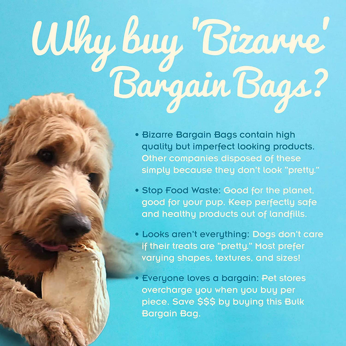 PAWSTRUCK - Bizarre Bargain Bag, surtido de golosinas naturales para perros, masticables de larga duración para todas las razas, orejas de animales, huesos y cecinas para cachorros y perros mayores, alternativa de cuero crudo para masticadores agresivos - DIGVICE MX