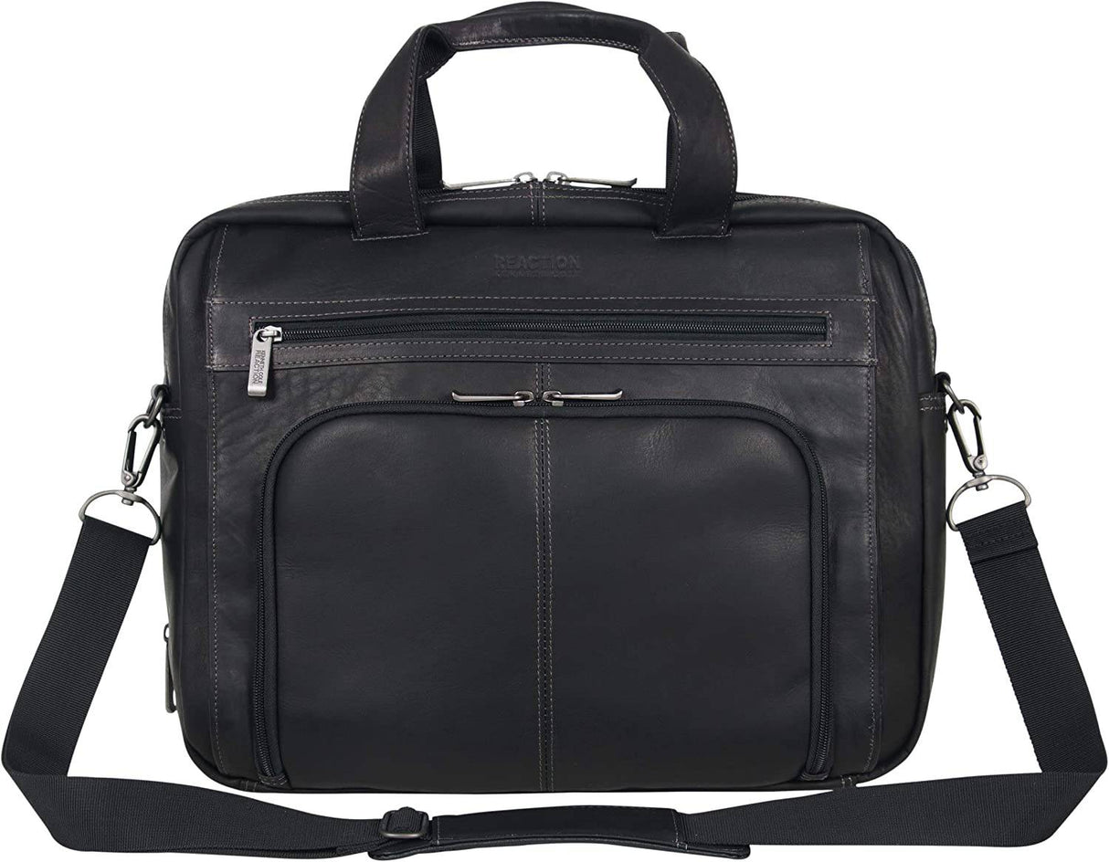 Kenneth Cole Reaction Out Of The Bag' Manhattan Maletín para portátil de 15,6" RFID de piel colombiana, negro, talla única