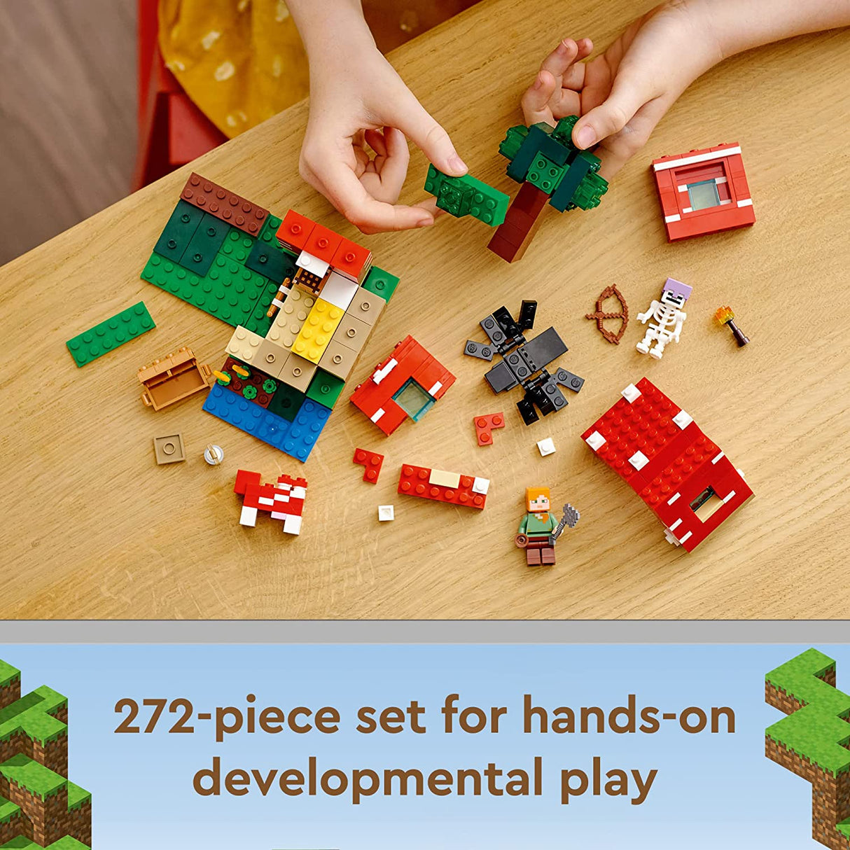 LEGO Minecraft The Mushroom House 21179 Juego de juguetes de construcción para niños, niños y niñas a partir de 8 años (272 piezas)