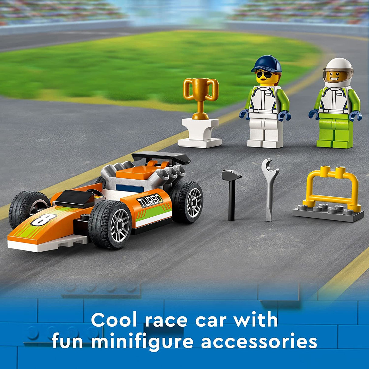 LEGO City Great Vehicles Race Car 60322 Juego de juguetes de construcción para niños en edad preescolar, niños y niñas a partir de 4 años (46 piezas)