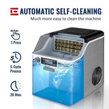 Euhomy - Encimera de máquina para hacer hielo, 45 libras/24 horas y 24 cubos listos en 13 minutos, portátil compacto para cubitos de hielo, con cuchara y cesta - DIGVICE MX