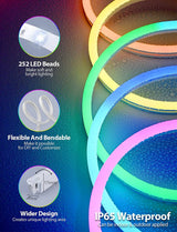 Lucienstar Luces de cuerda de neón, luz de neón RGB + IC de 10 pies / 3 m con aplicación inteligente de sincronización de música, 16 millones de colores de bricolaje, funciona con Alexa, asistente de Google - DIGVICE MX