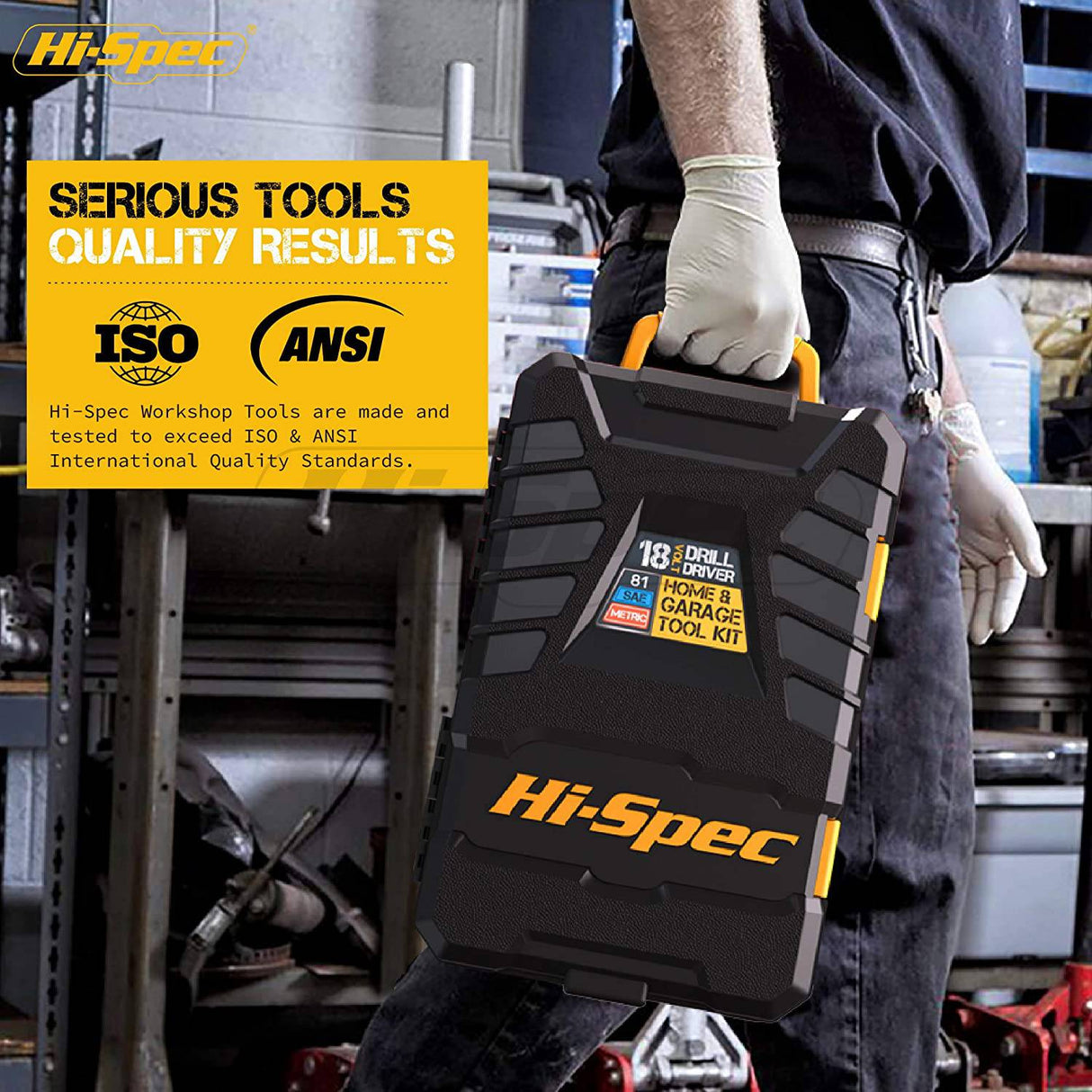 Hi-Spec, 81 piezas, amarillo, 18 V, taladro eléctrico inalámbrico, juego completo de herramientas de mano para el hogar y el garaje, para bricolaje - DIGVICE MX