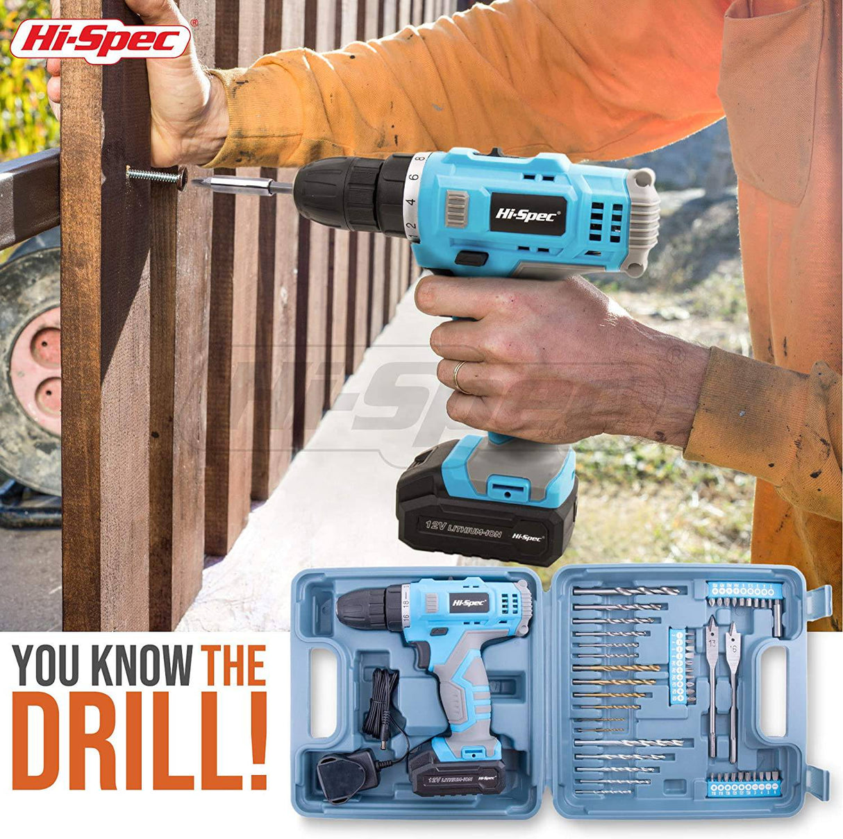 Hi-Spec Juego de 50 brocas azules de 12 V y multibrocas. Taladro eléctrico inalámbrico y destornillador eléctrico - DIGVICE MX