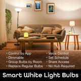 Geeni LUX 800 regulable A19 bombillas LED blancas inteligentes para el hogar, funciona con Alexa y Google Home, no requiere concentrador, requiere WiFi de 2,4 GHz (paquete de 3) - DIGVICE MX