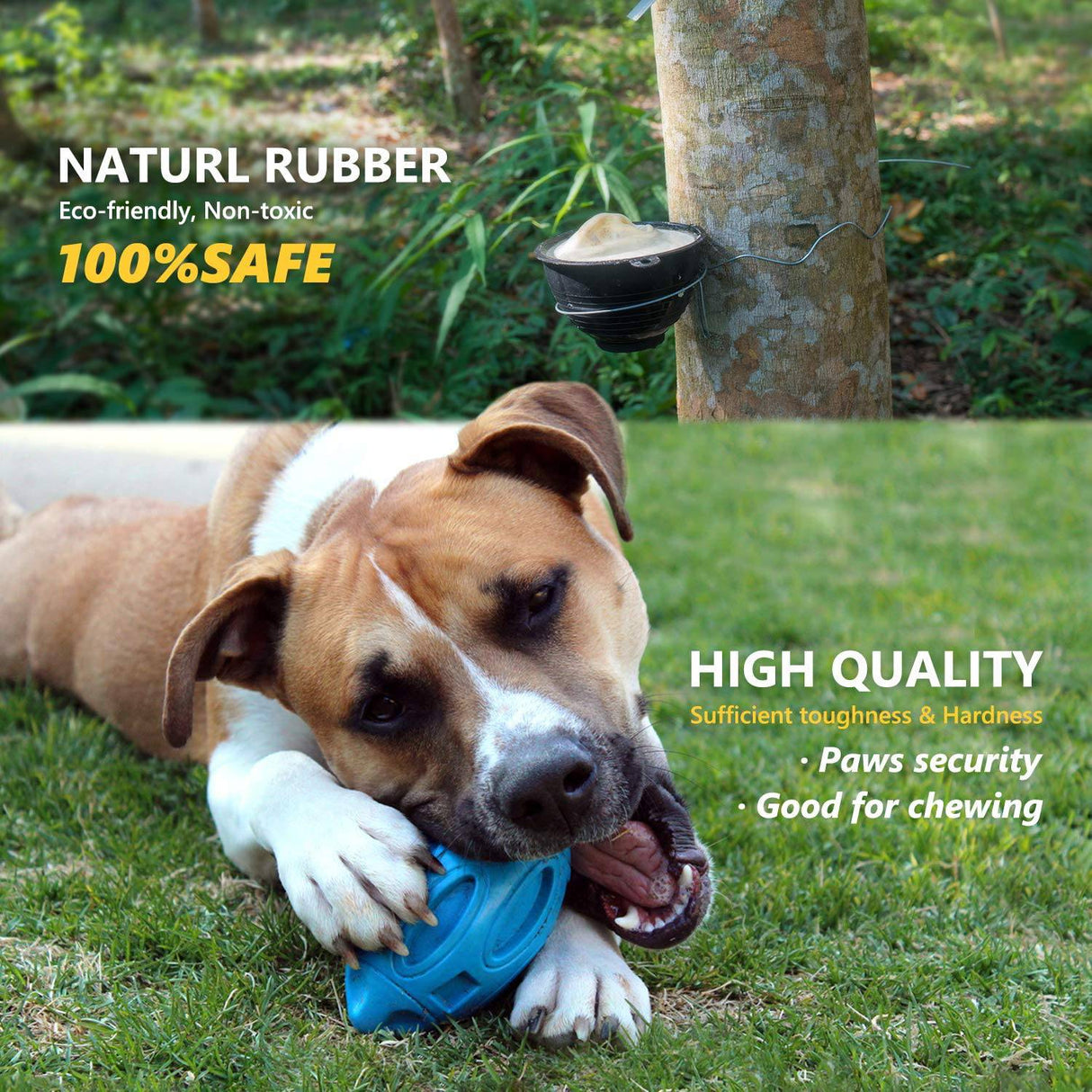 EASTBLUE Juguetes para perros chirriantes para masticadores agresivos: pelota de goma para masticar cachorros con chirriador, juguete para mascotas casi indestructible y duradero para razas medianas y grandes... - DIGVICE MX