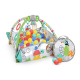 Bright Starts 5 en 1 Your Way Ball Play - Alfombra de juego gigante que se convierte en gimnasio para bebés Ball Pit, recién nacido a niño pequeño - Totalmente tropical (verde) - DIGVICE MX