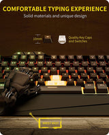 Havit - Combo de teclado y mouse para juegos, teclados de computadora retroiluminados y mouse para juegos RGB, accesorios para juegos Teclado para juegos de PC de 104 teclas con mouse DPI 4800 para Gamer, negro