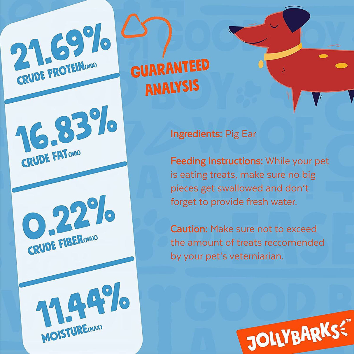 JollyBarks  - Orejas de cerdo para perros de 6 pulgadas, de un solo ingrediente natural de primera calidad, alimentado con hierba, sin OMG, de 6 pulgadas para cachorros, masticables para perros (paquete de 12) - DIGVICE MX