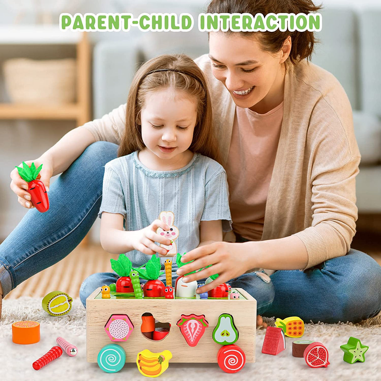 ihoomee Montessori Juguetes de madera para clasificar formas para bebés, niños y niñas - JHTOY-556