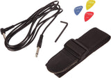 RockJam Superkit de guitarra eléctrica con amplificador de 10 vatios, estuche, púas y lecciones en línea Paquete de 6 cuerdas, derecho, rojo, completo (RJEG03-SK-RD)
