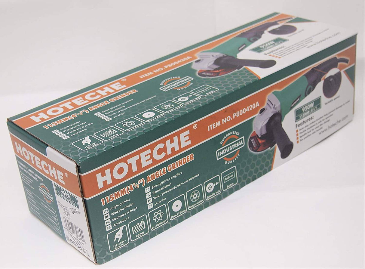 Hoteche - Amoladora angular eléctrica de velocidad variable de 4-1/2 pulgadas, empuñadura de gatillo, mango largo, 950 W - DIGVICE MX
