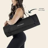 Retrospec Solana Esterilla de yoga de 1" y 1/2" de grosor con correa de nailon para hombres y mujeres - Esterilla de ejercicio antideslizante para yoga en casa, pilates, estiramiento, entrenamiento de suelo y fitness