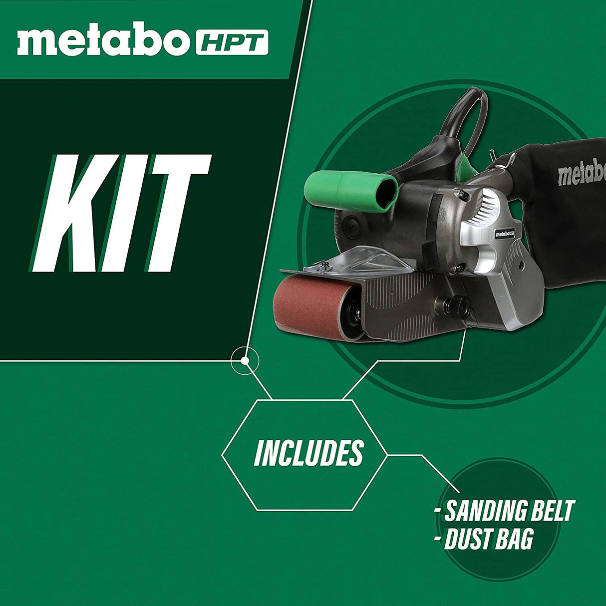 Lijadora de banda Metabo HPT | 3 x 21 pulgadas | para carpintería | Velocidad variable | Motor de 9,0 amperios | Agarre suave | SB8V2 - DIGVICE MX