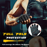 FREETOO - Guantes de entrenamiento, Protección completa de la palma, Ultra ventilados,  Guantes de levantamiento de pesas con almohadillas acolchadas y guantes de gimnasio con agarre de silicona Guantes de entrenamiento duraderos para ejercicio físico