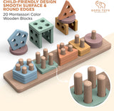 GOPO TOYS Juguetes Montessori Juguetes de clasificación y apilamiento de madera para niños - B09HN4SW88