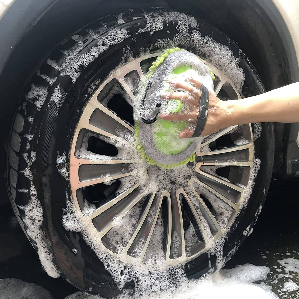 Wontolf, cepillo de lavado de coches de 62 pulgadas con mango largo, Kit de fregona de lavado de coches de microfibra de chenilla, manopla, cepillo de lavado de coches, Kits de limpieza, Kits de cuidado del coche