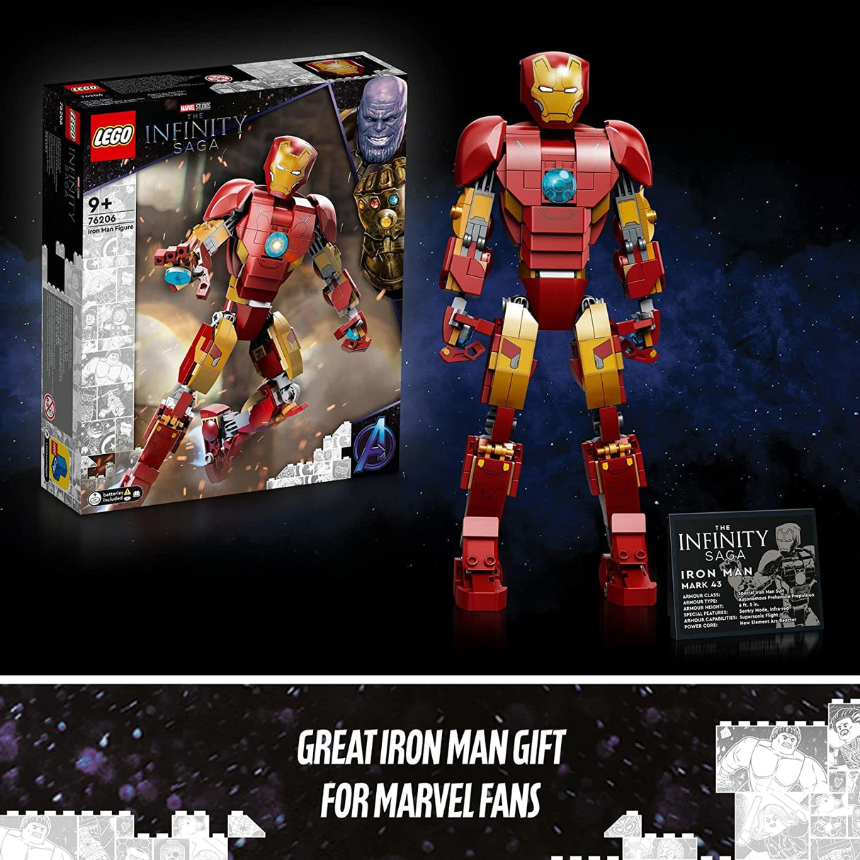 LEGO Marvel Super Heroes Iron Man Figura 76206  (381 piezas)