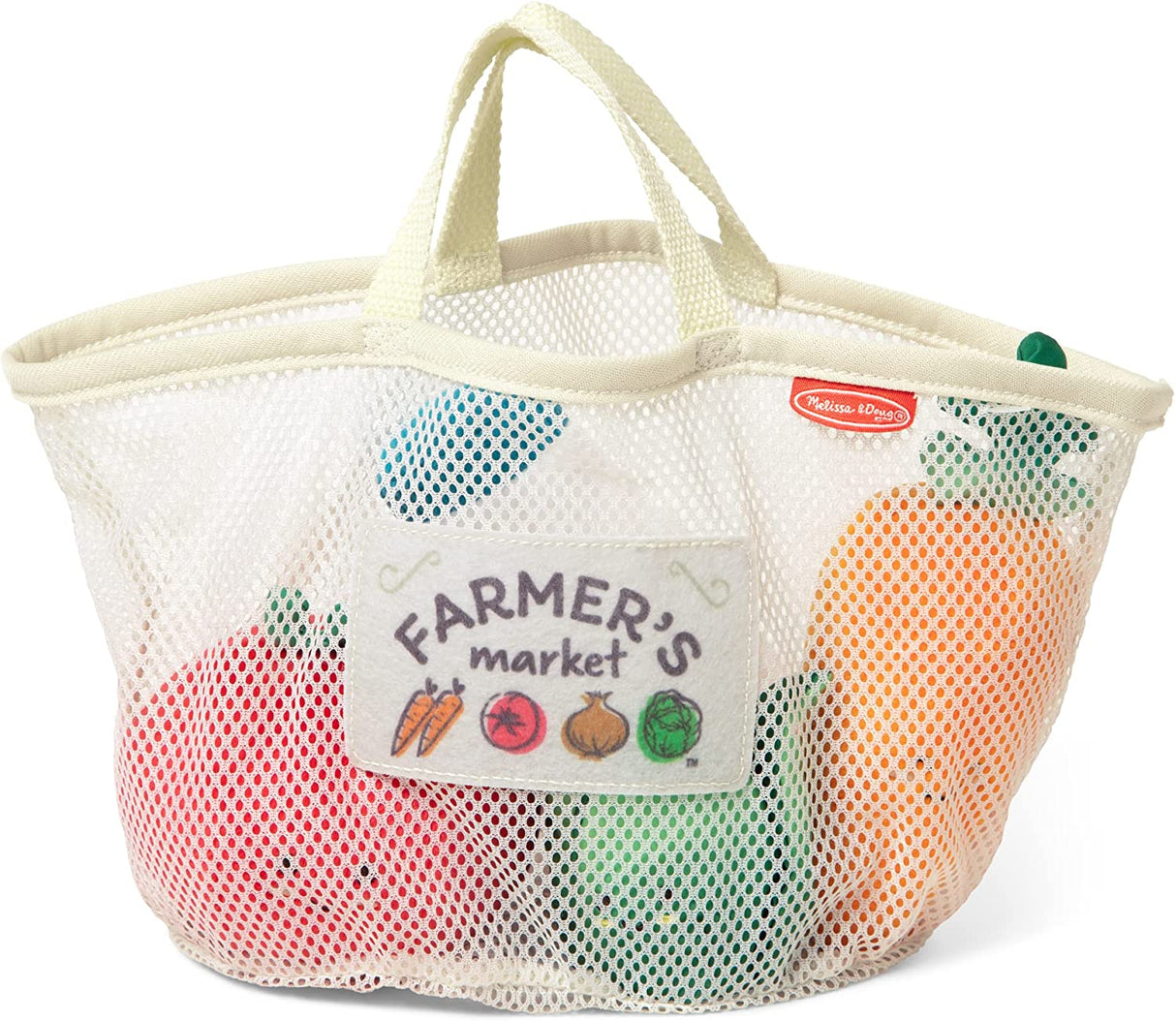 Melissa & Doug Juguete multisensorial para llenar y derramar cestas de mercado: menús de comida para jugar - 30730