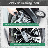 AURELIO TECH Kit Limpieza Coche 12 Piezas | Kit de lavado de autos con cubeta, cepillo con mango largo de 43'', manopla de lavado de autos, toallas de microfibra, cubeta plegable para detalles exteriores e interiores