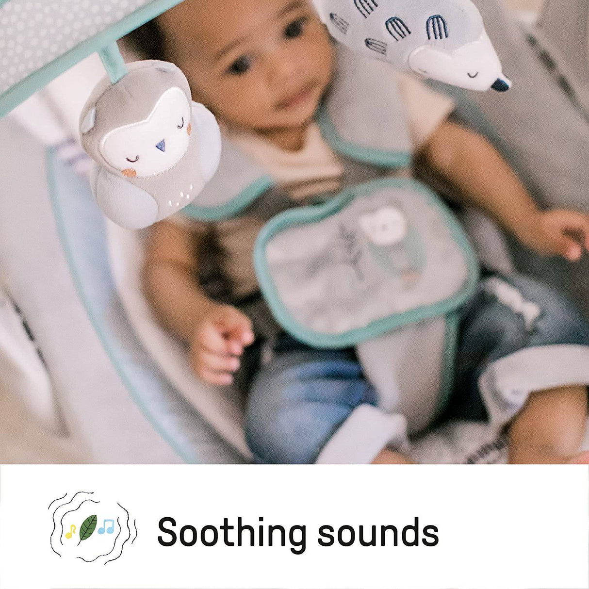 Ingenuity Columpio portátil ligero y compacto para bebé con música, sonidos de la naturaleza y tecnología de ahorro de batería - Abernathy, 0-9 meses - DIGVICE MX