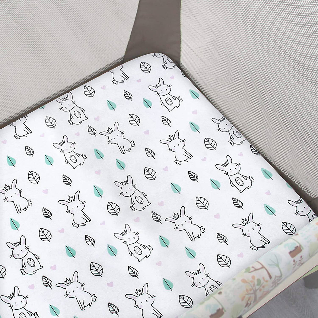 MOONSEA -  paquete de 2 sábanas para minicuna, sábana bajera elástica Pack n Play Playard, compatible con Graco Pack n Play, material suave y transpirable, estrellas y conejito - DIGVICE MX