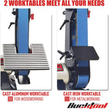 Bucktool Combo - Lijadora de banda de 2 x 42 pulgadas, amoladora de banco de 6 pulgadas, afilador de cuchillos con mesa de trabajo grande BG2600, modelo actualizado - DIGVICE MX