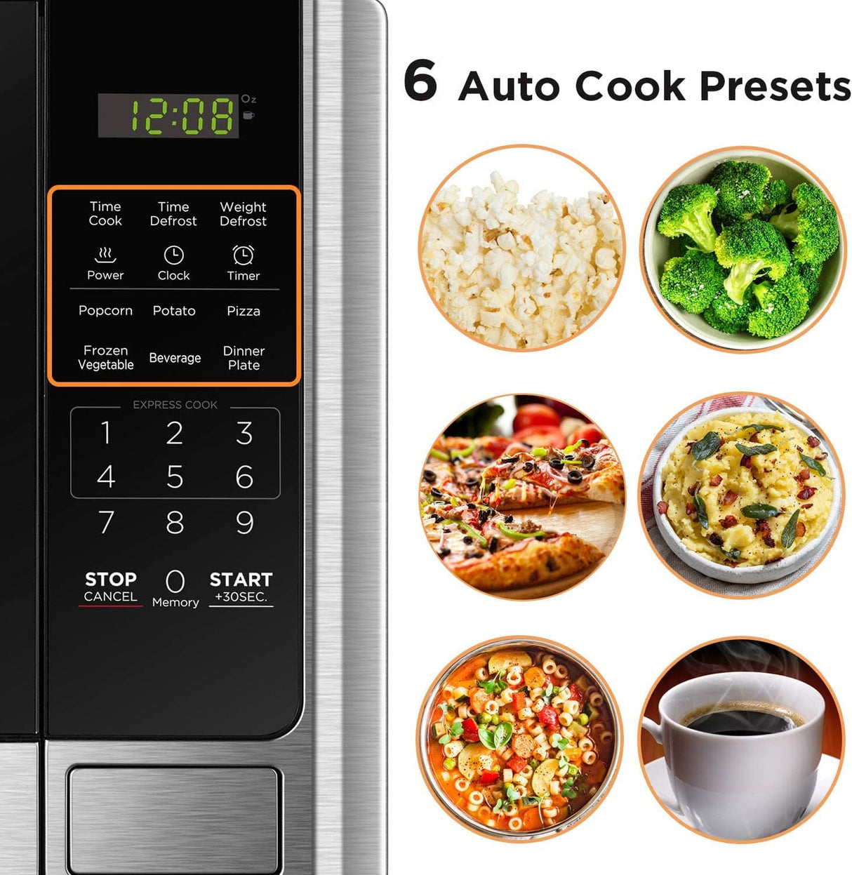 BLACK+DECKER Horno de microondas digital con puerta de botón giratorio, bloqueo de seguridad para niños, acero inoxidable, 0.9 pies cúbicos - DIGVICE MX