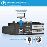 PYLE Mezclador de audio Bluetooth de 3 canales - Interfaz de controlador de sonido DJ, USB para grabación en PC, XLR, conector de micrófono de 3,5 mm, alimentación de 18 V, entrada/salida RCA para profesionales y principiantes - PAD30MXUBT