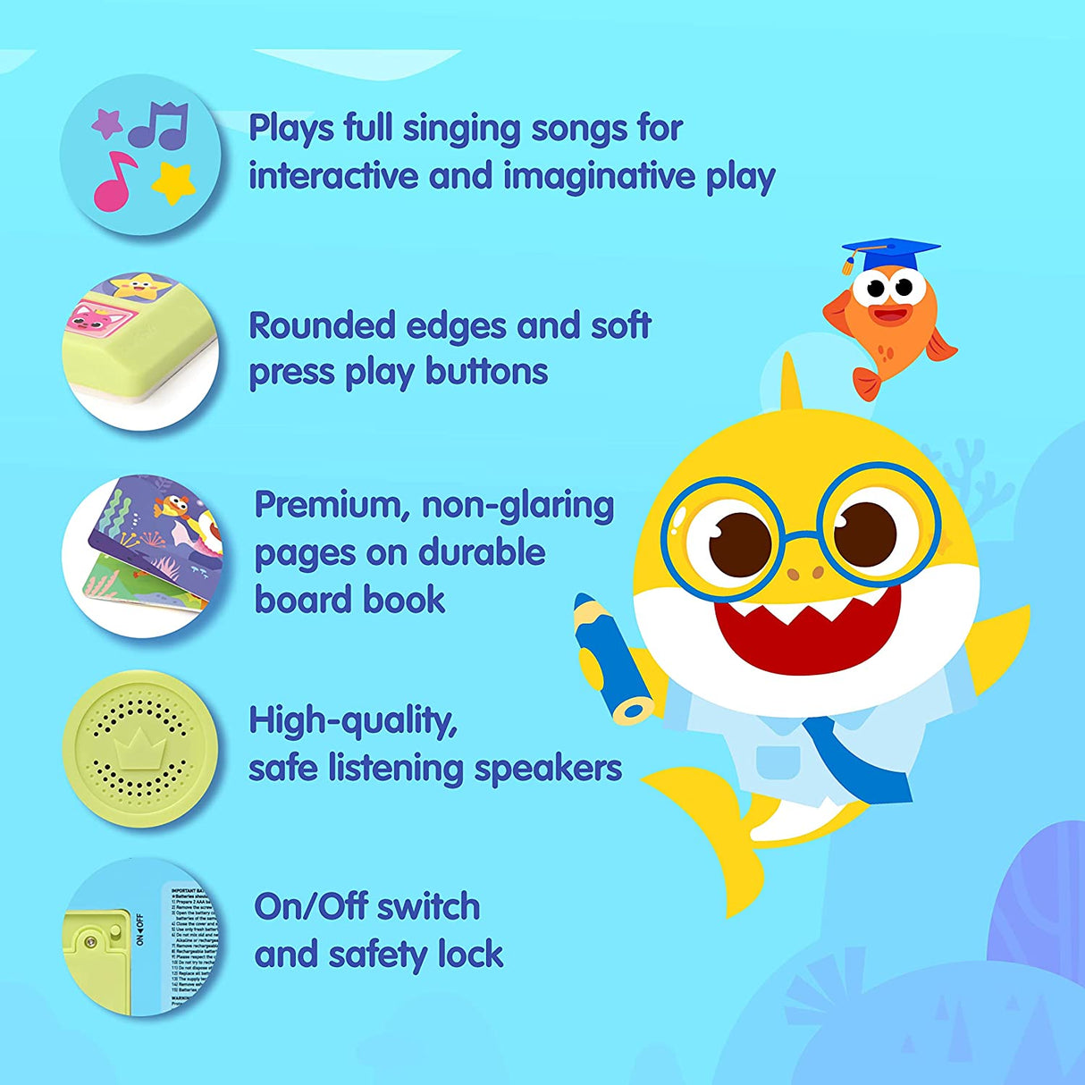 Baby Shark Sing-Alongs Libro de sonido de 10 botones - PFNSB006