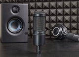 Audio-Technica AT2035 Micrófono de condensador cardioide, perfecto para estudio, podcasting y transmisión, salida XLR, incluye soporte de choque personalizado