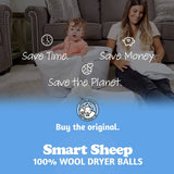 Smart Sheep paquete de 6 - Bolas de lana para secadora - Suavizante de tela natural XL Premium galardonado - Bolas de lana reemplazan las hojas de la secadora - Bolas de lana para secadora - Bolas de lavandería para secadora - DIGVICE MX