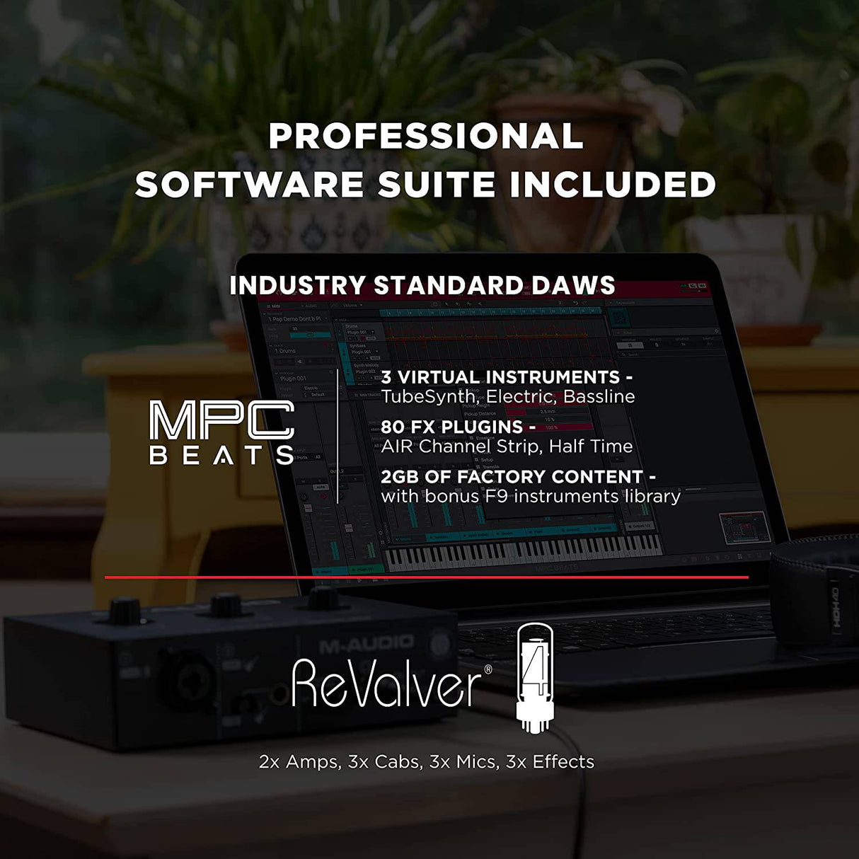 M-Audio M-Track Solo: interfaz de audio USB para grabación, transmisión y podcasting con entradas XLR, Line y DI, además de un paquete de software incluido