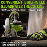 Sierra circular Greenworks de 7.25" sin escobillas de 24 V, la batería y el cargador se venden por separado - DIGVICE MX