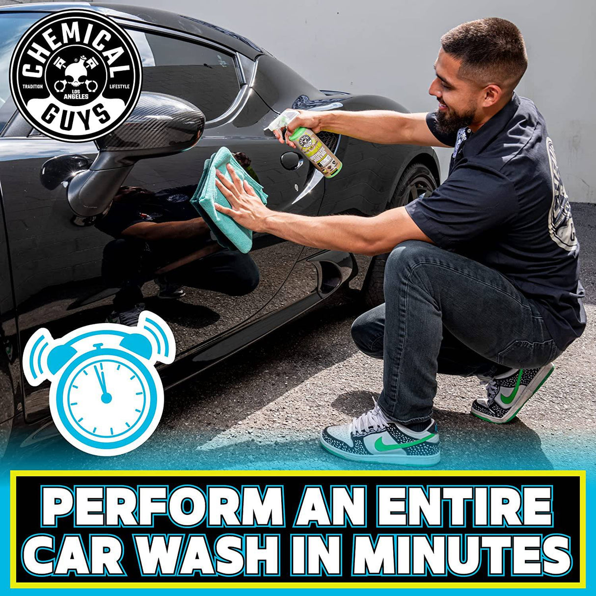 Chemical Guys WAC_707RU EcoSmart-RU listo para usar lavado y cera para autos sin agua, 1 galón