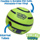 Wobble Wag Giggle Ball, juguete interactivo para perros, divertidos sonidos de risa cuando se enrolla o agita. - DIGVICE MX