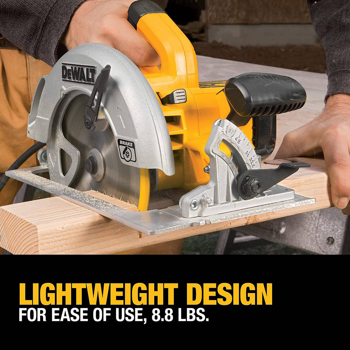 Sierra circular DEWALT de 7-1/4 pulgadas con freno eléctrico, 15 amperios, con cable (DWE575SB), amarillo - DIGVICE MX