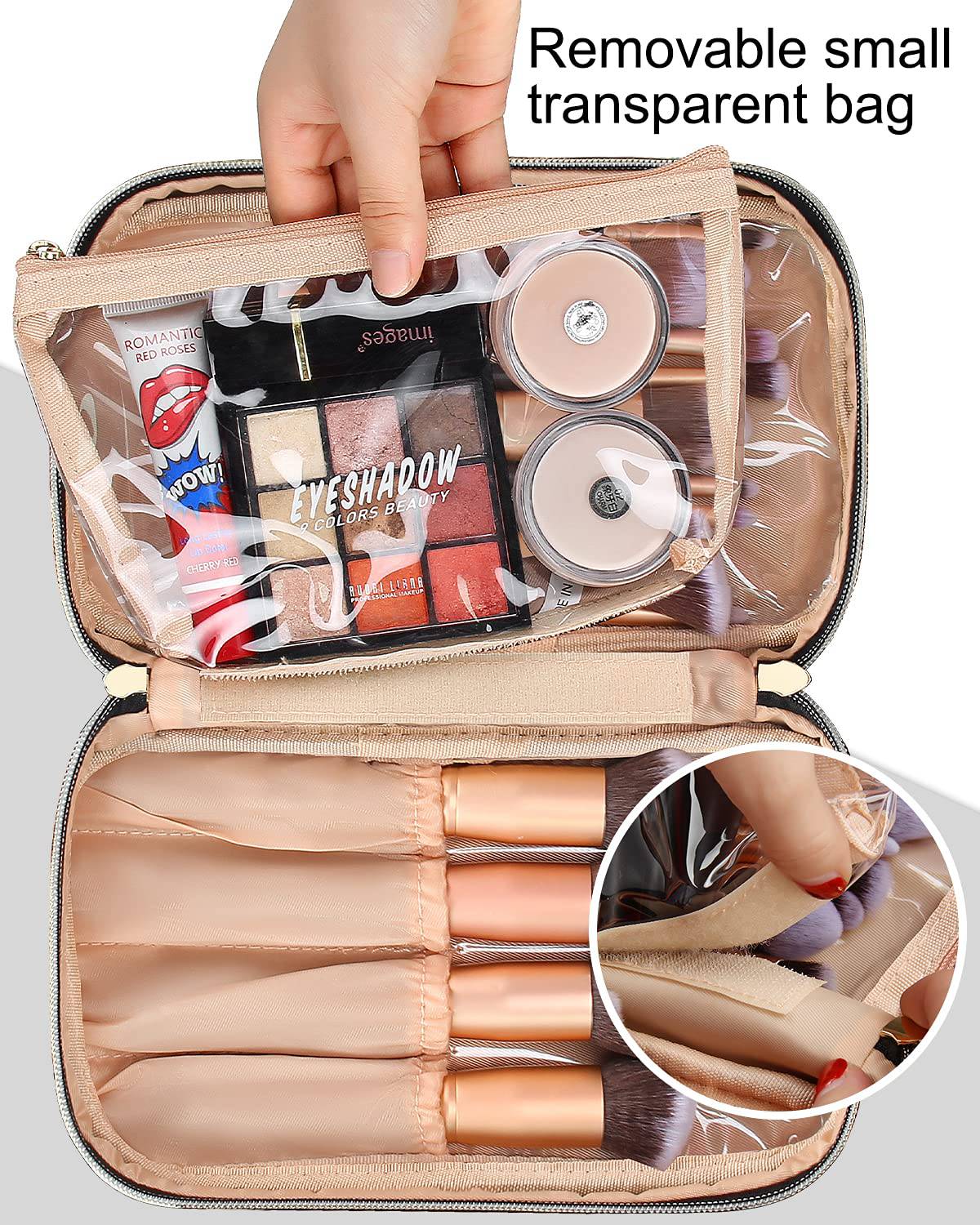 estuche de maquillaje professional maleta para brochas cosmetica sombras  makeup