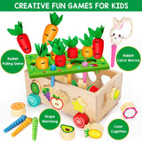BAYSING Juguetes Montessori, juego de cosecha de zanahorias, juguetes de clasificación de formas de madera - ORA001
