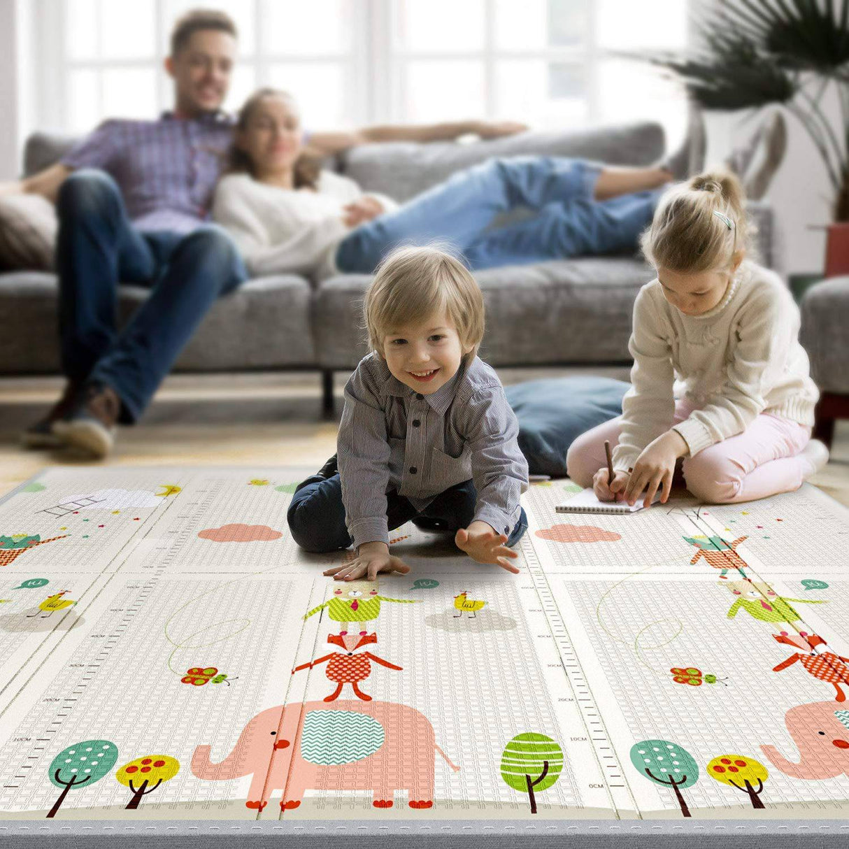YOOVEE Tapete de juego para bebés, tapete impermeable grande para gatear para bebés, tapete reversible para bebés y niños pequeños, fácil de limpiar. - DIGVICE MX