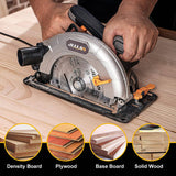 Jellas Sierra circular, sierra circular eléctrica de 13 amperios, 5500 RPM, 7-1/4" con 3 hojas de sierra 24T/36T/40T, profundidad de corte: 2-9/16" a 90°, 1-3/4" a 45° para madera , ángulo de bisel (0 a 45°), cable de alimentación de CA - DIGVICE MX