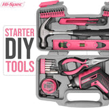 Juego de herramientas eléctricas inalámbricas de alta especificación, 35 piezas, pequeño, esencial, rosa, 3,6 V, destornillador de alimentación USB y kit de herramientas manuales - DIGVICE MX