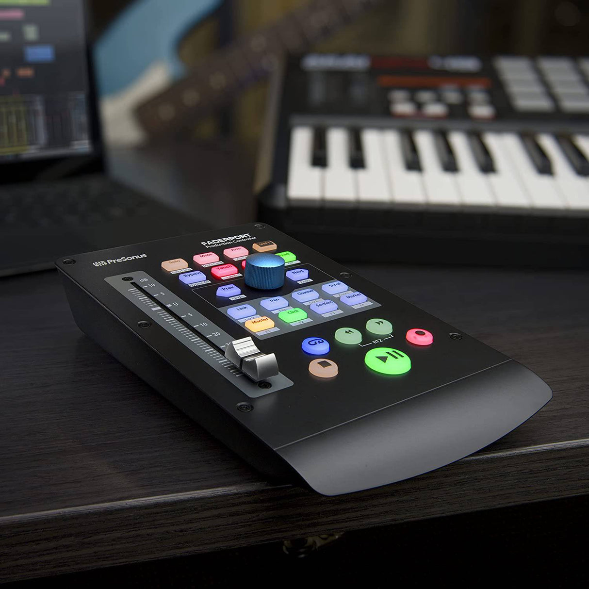PreSonus Faderport Controlador de producción USB con Studio One Artist y software de grabación DAW Ableton Live Lite