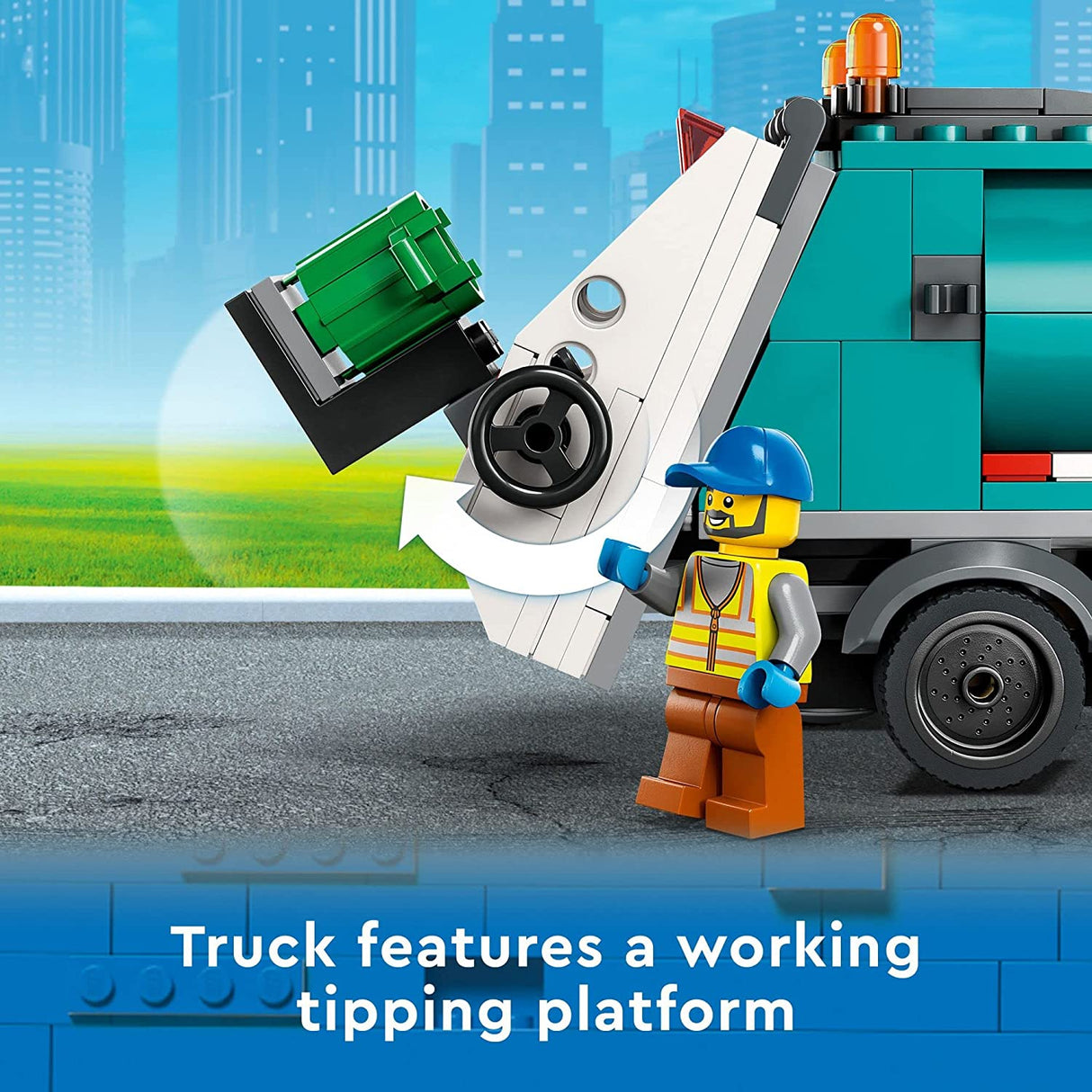 LEGO City Camión de reciclaje 60386 Juego de juguetes de construcción para niños, niños y niñas a partir de 5 años (261 piezas)