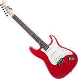 RockJam Superkit de guitarra eléctrica con amplificador de 10 vatios, estuche, púas y lecciones en línea Paquete de 6 cuerdas, derecho, rojo, completo (RJEG03-SK-RD)