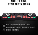Numark DJ2GO2 Touch - Controlador de DJ USB compacto de 2 decks para Serato DJ con mezclador/crossfader, interfaz de audio y jog wheels táctiles capacitivos